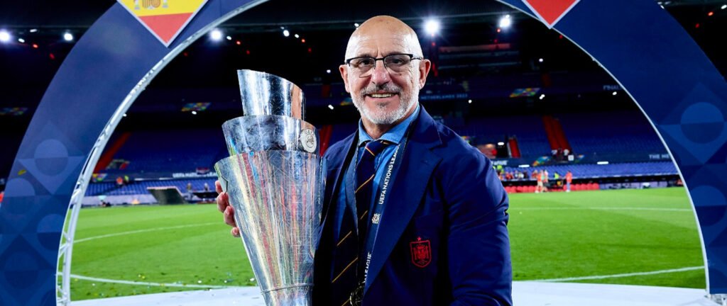 Luis de la Fuente celebrando la UEFA Nations League 2023