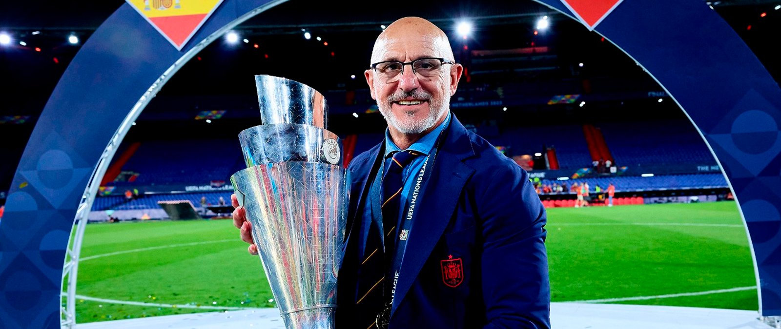 Luis de la Fuente celebrando la UEFA Nations League 2023