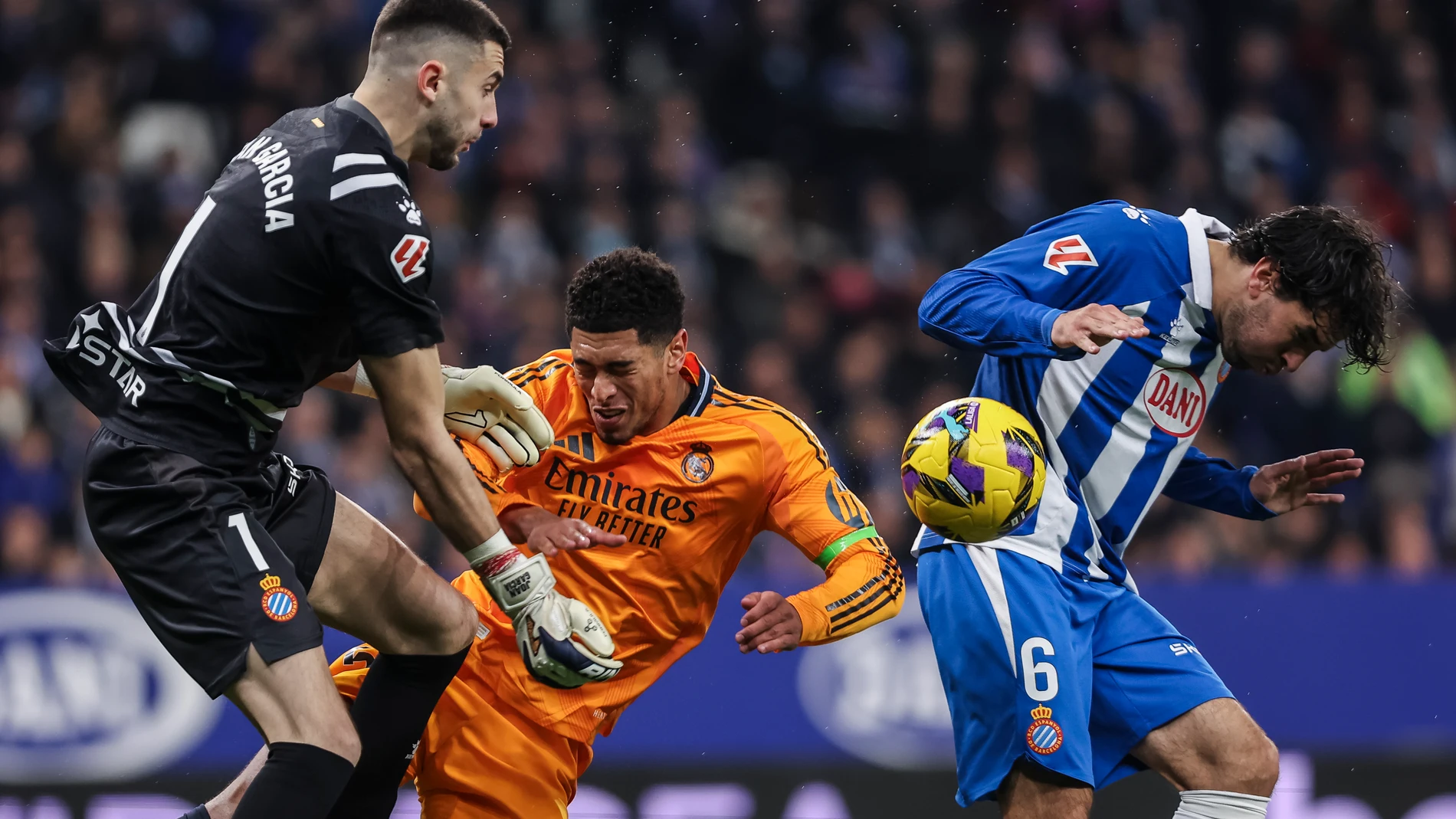 Una acción de juego en el Espanyol-Real Madrid / Vía: La Liga