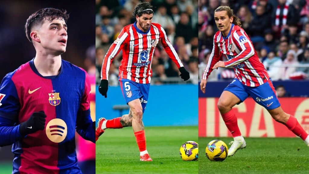 Pedri Gonzalez, Rodrigo De Paul y Antoine Griezmann