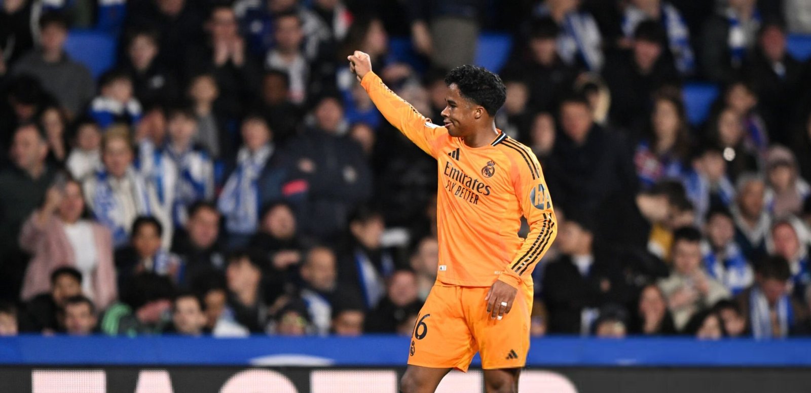 Endrick en la celebración de su gol ante la Real Sociedad / Vía: Real Madrid