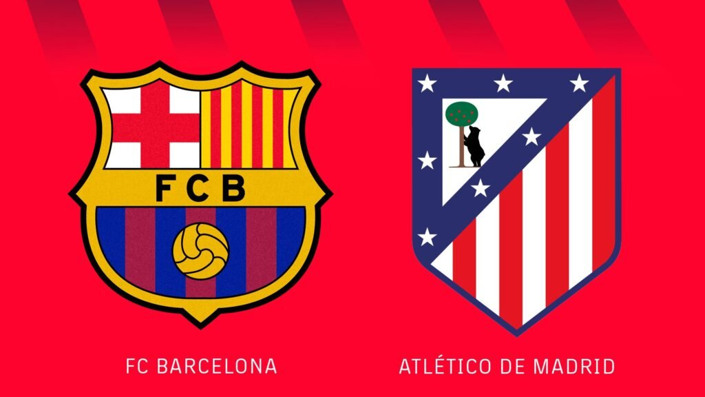 Escudos Atlético de Madrid y Barça
