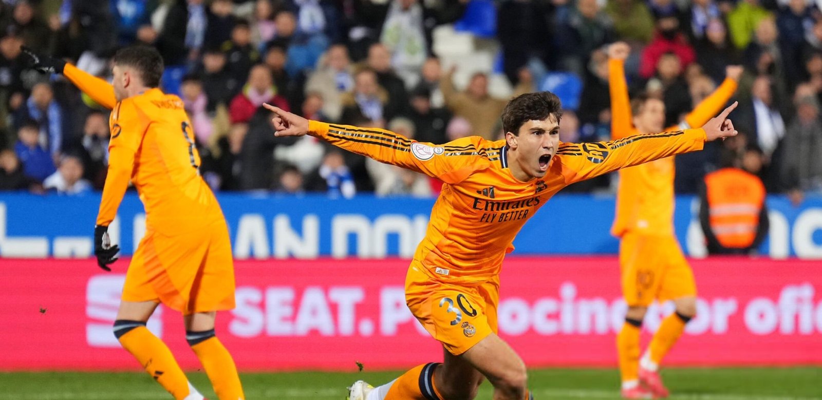Gonzalo García celebra el gol de la victoria / Vía X: @HQpcrt