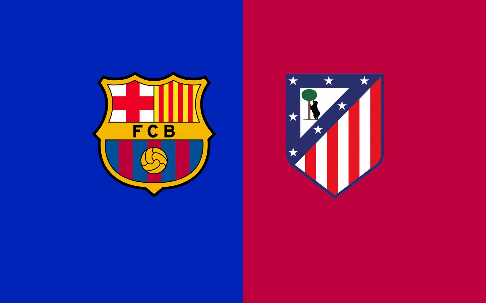 Escudos del FC Barcelona y Atlético de Madrid