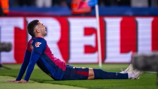 Ferrán Torres en un partido con el FC Barcelona