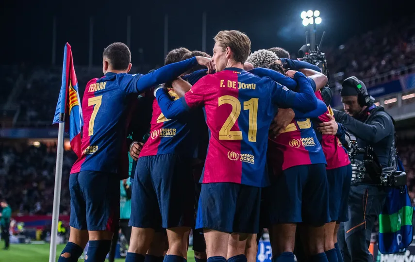 FC Barcelona celebrando un gol. Fuente: RPCTV.COM