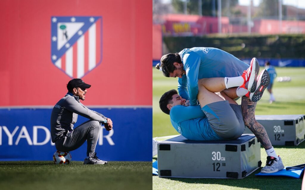 Simeone, De Paul y Julián en el entrenamiento