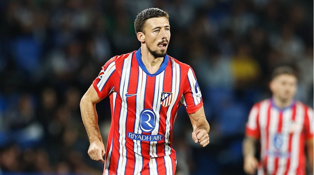 Lenglet en un partido con el Atlético de Madrid