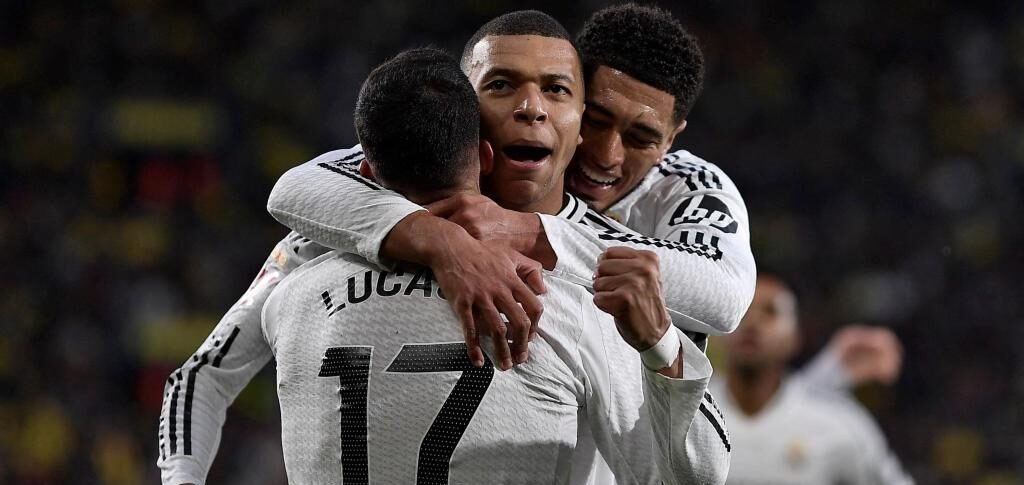 Los jugadores del Real Madrid celebrando un gol