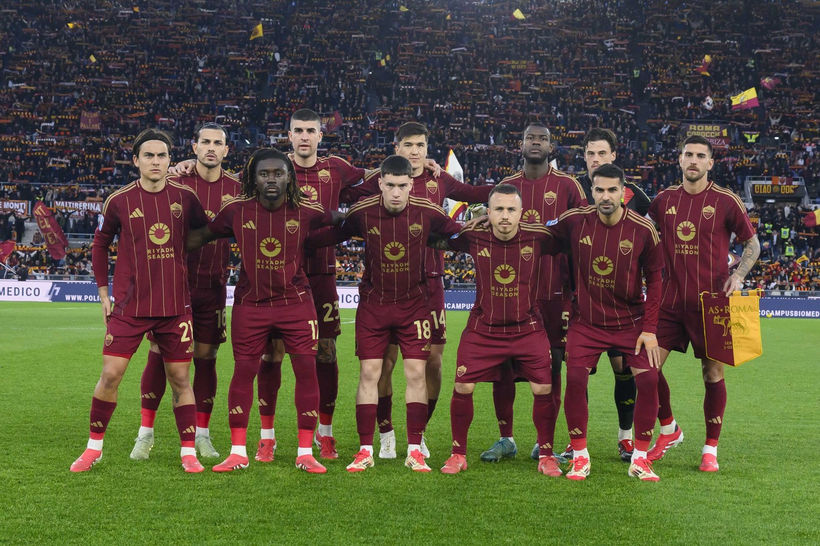 La foto de la Roma antes del encuentro ante el Como