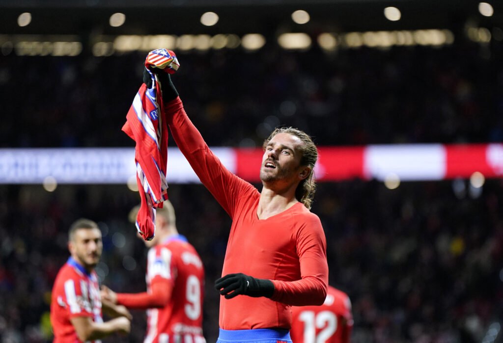 Griezmann celebrando el gol ante el Sevilla.