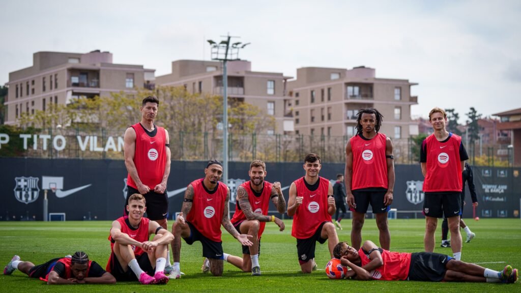 El Barcelona en el entrenamiento, previa contra Leganés. Via X: @FCBarcelona_es