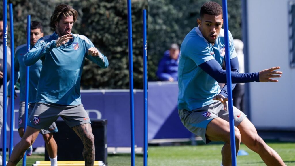 De Paul y Samu Lino en el entrenamiento previo a Las Palmas