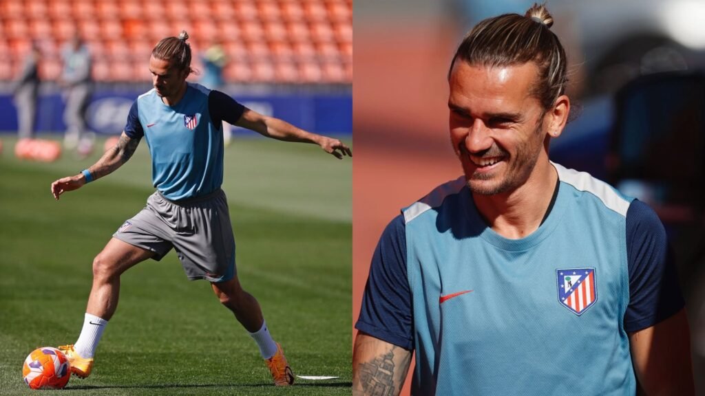 Antoine Griezmann entrenando en el Cerro del Espino