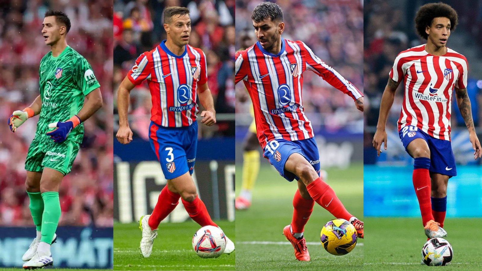 Juan Musso, César Azpilicueta, Ángel Correa y Axel Witsel