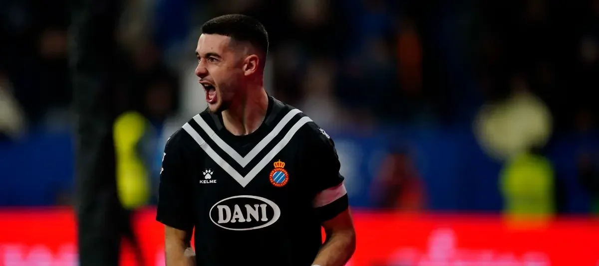 Joan García celebrando con el RCD Espanyol / Vía x: @RCDEspanyol