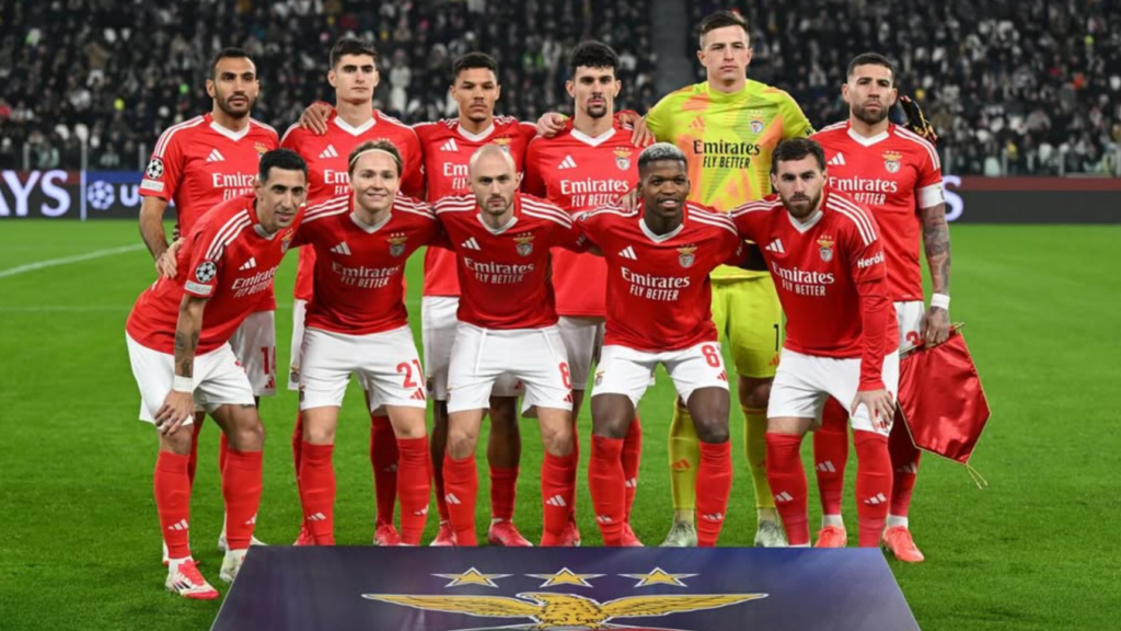 Alineación del Benfica en un partido de Champions. Foto: Benfica CF