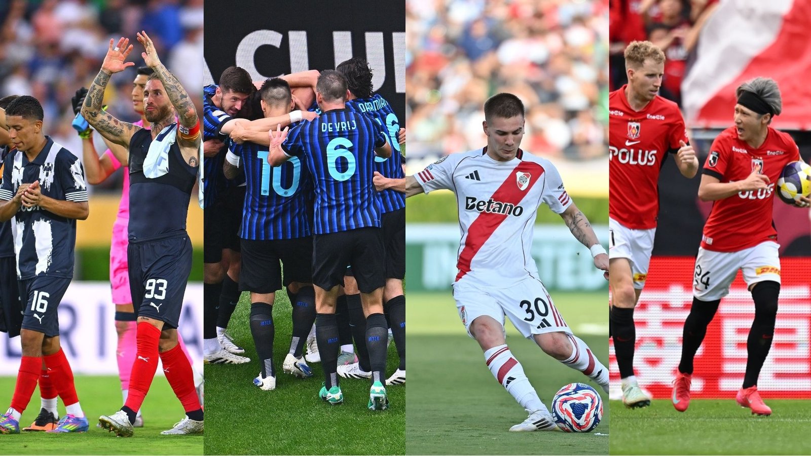 Los equipos del grupo E disputando partidos / Vía X: @Rayados, @Inter, @RiverPlate y @REDSOFFICIAL
