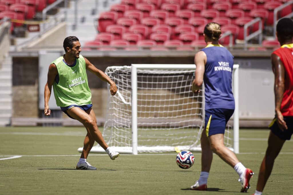 Penúltimo entrenamiento del Atlético de Madrid antes del partido ante el Seattle Sounders.