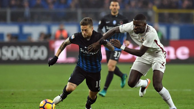 Rüdiger jugando con la AS Roma