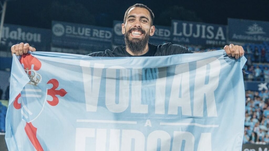 Borja Iglesias en la celebración del pase a Europa | Foto: RC Celta
