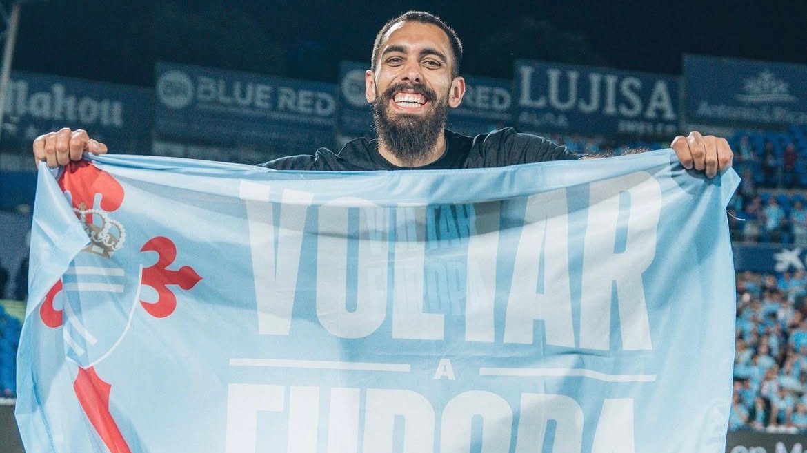 Borja Iglesias en la celebración del pase a Europa | Foto: RC Celta
