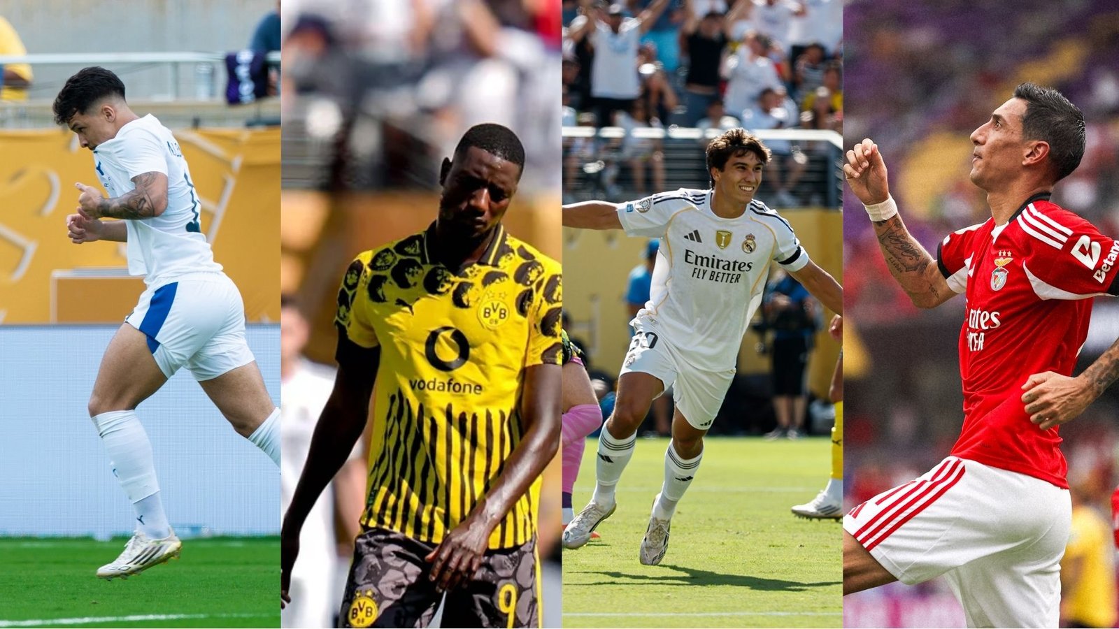 Marcos Leonardo, Guirassy, Gonzalo y Di María / Vía @RealMadrid, @SLBenfica, @AlHilal y bvb.de