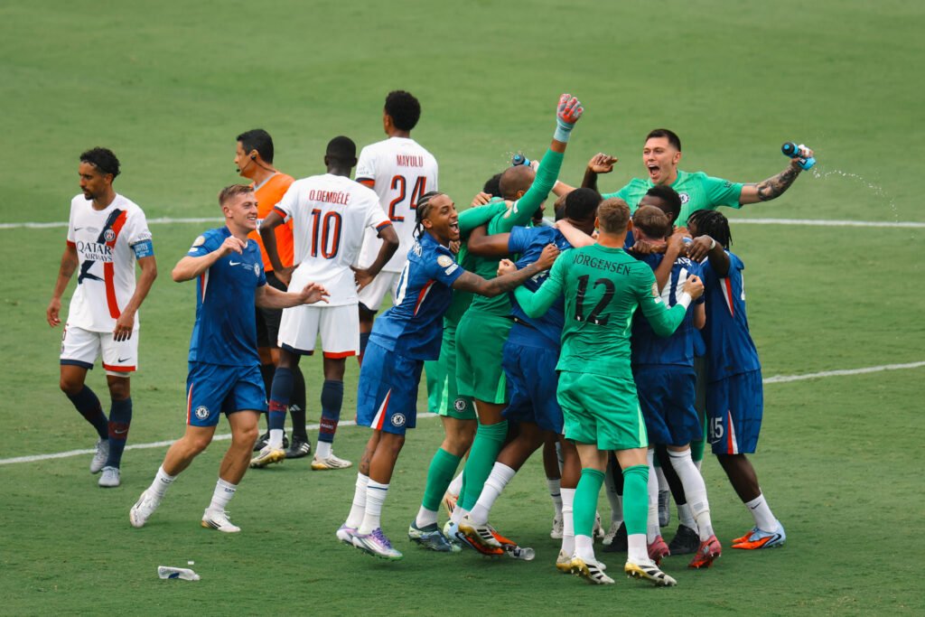 Los jugadores del Chelsea celebrando el mundial