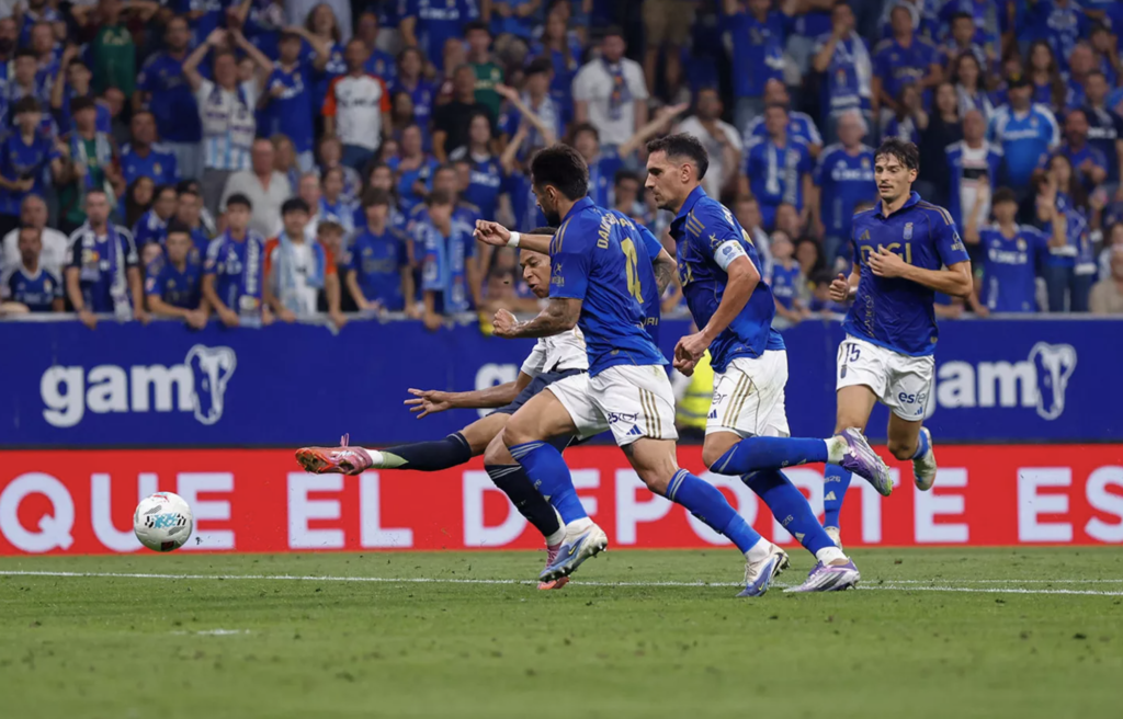 Kylian Mbappé en su gol ante el Oviedo / Vía. Real Madrid FC