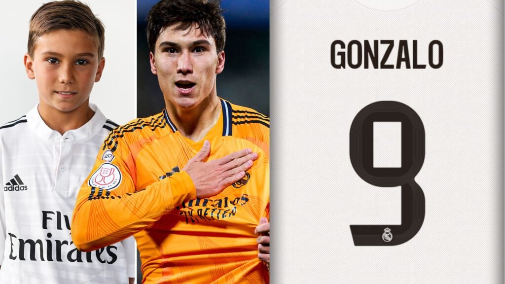 Camiseta de Gonzalo García con el 9 / Vía X/ @Realmadrid y @pajaritomadrid8