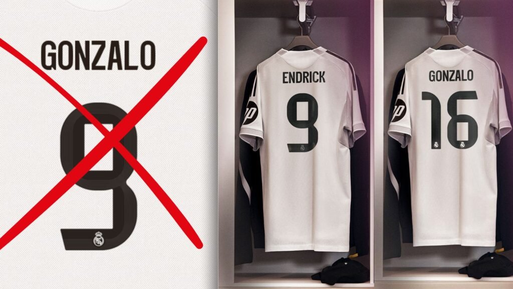 Endrick es el '9' y Gonzalo el '16' / Vía X/@Realmadrid