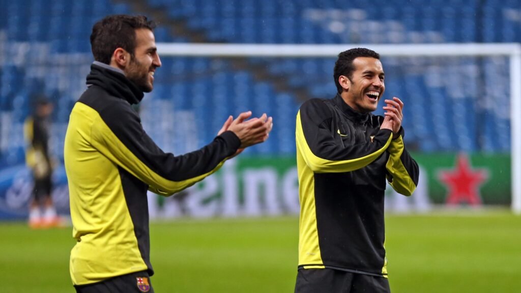 Pedro y Fàbregas sonriendo