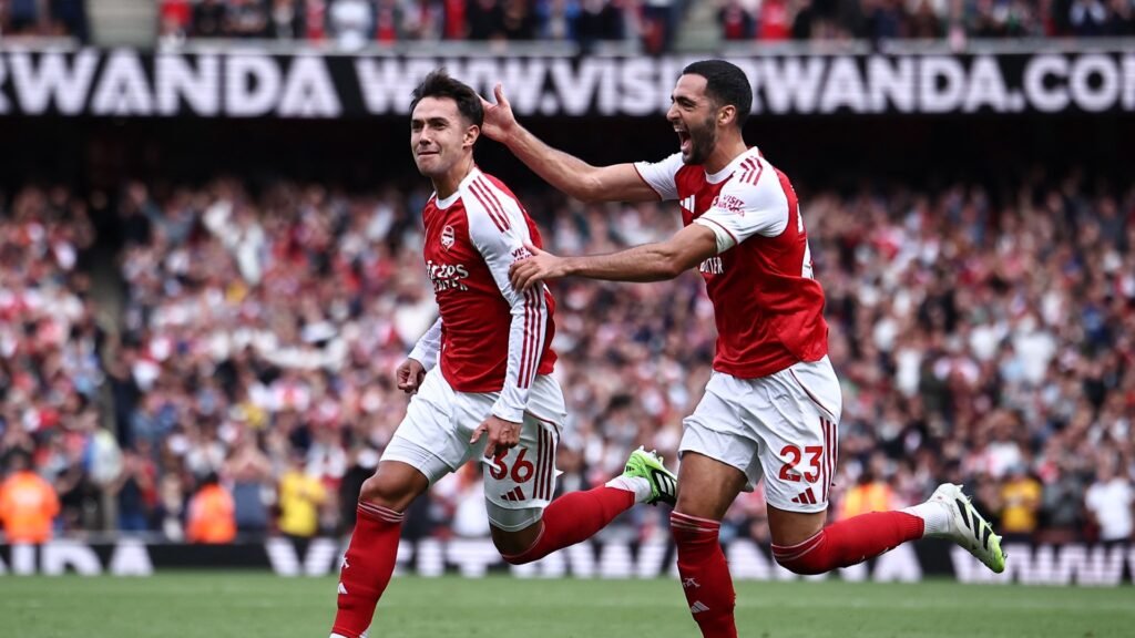 Zubimendi y Mikel merino con el Arsenal. Via X: @Arsenal