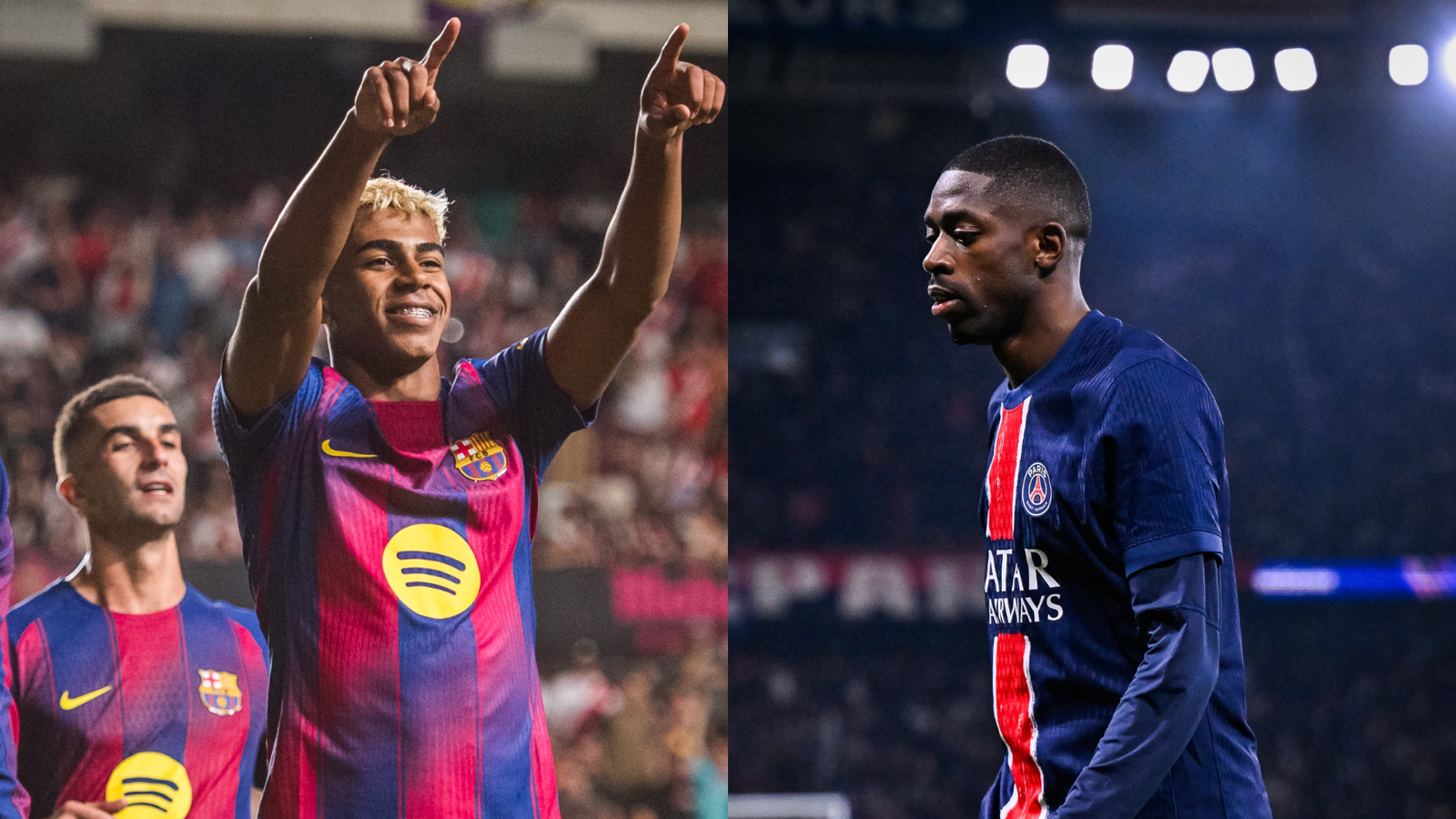 Lamine Yamal y Ousmane Dembélé