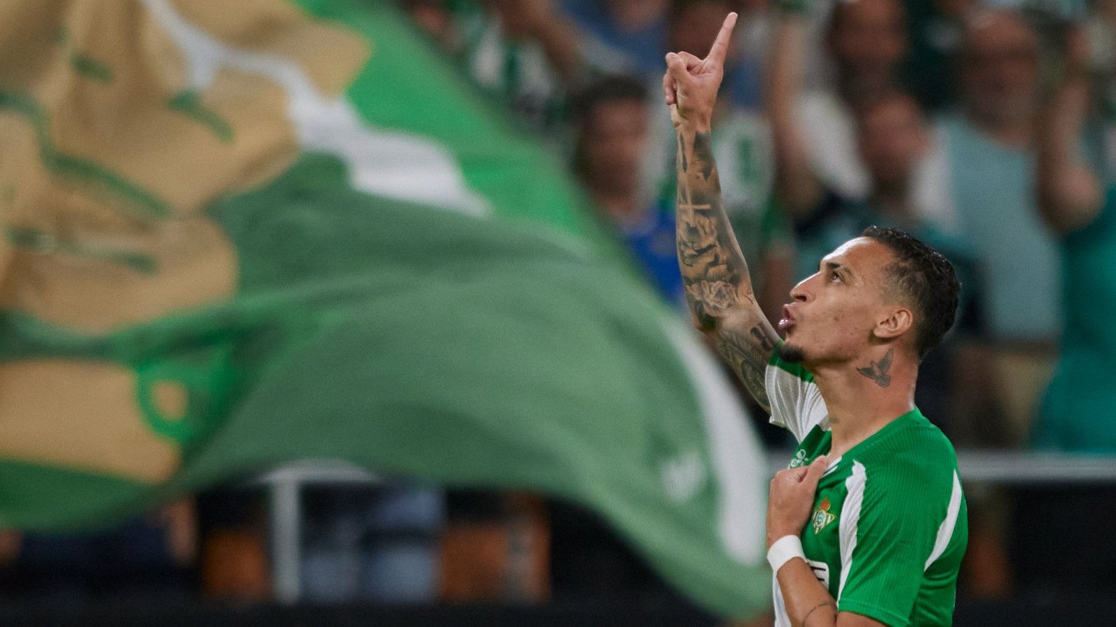 Antony celebra el gol del Betis ante el Nottingham Forest.