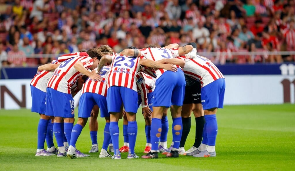 El equipo antes de un partido. Fuente: Atlético de Madrid