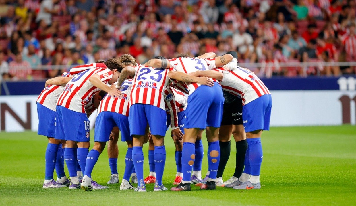 El equipo antes de un partido. Fuente: Atlético de Madrid