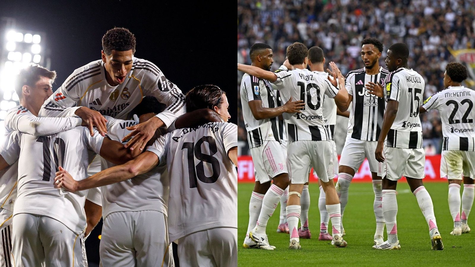 Jugadores del Real Madrid y la Juventus / Vía X: @RealMadrid y @Juventusfc