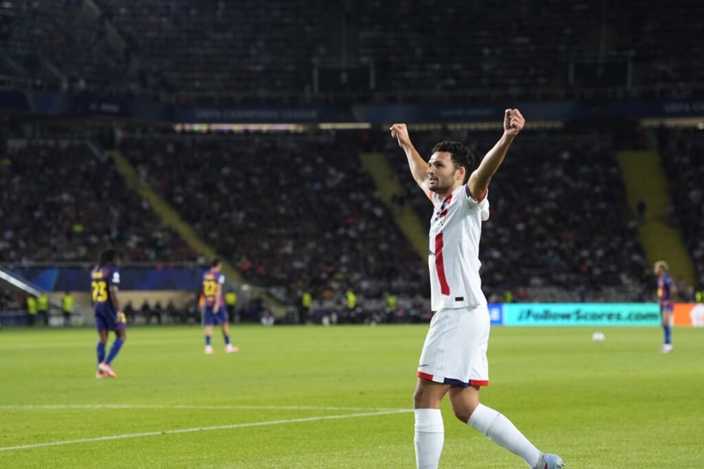 Gonçalo Ramos celebrando la victoria del PSG