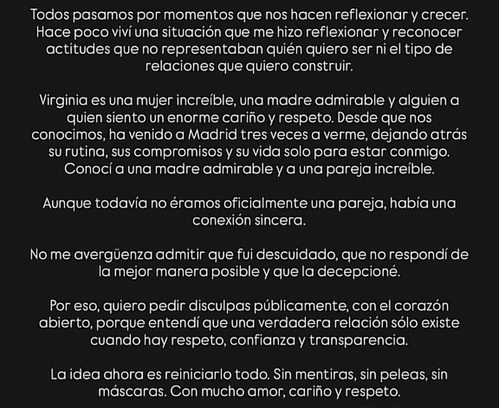Disculpas de Vinícius traducidas / Vía X/@madrid_total2
