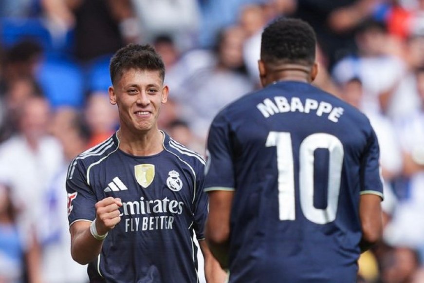 Arda Guler y Mbappé celebrando un gol / Via: X @realmadrid