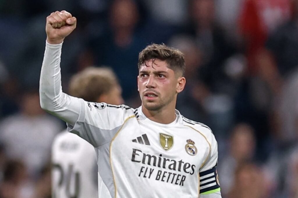 Fede Valverde celebrando una victoria / Via: X @realmadrid