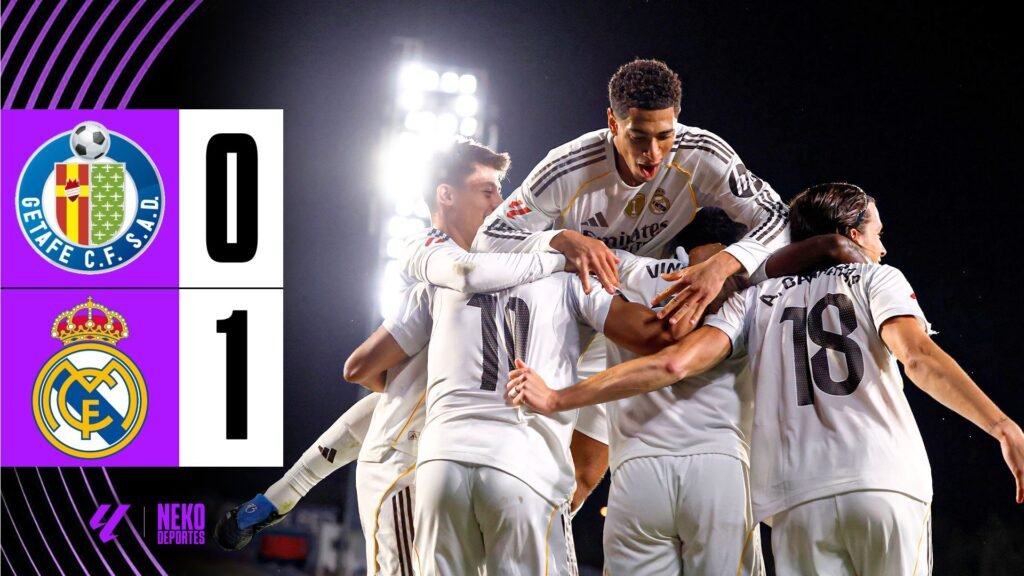 Getafe 0-1 Real Madrid / Vía X:@realmadrid / Diseño: @NEKOdeportes
