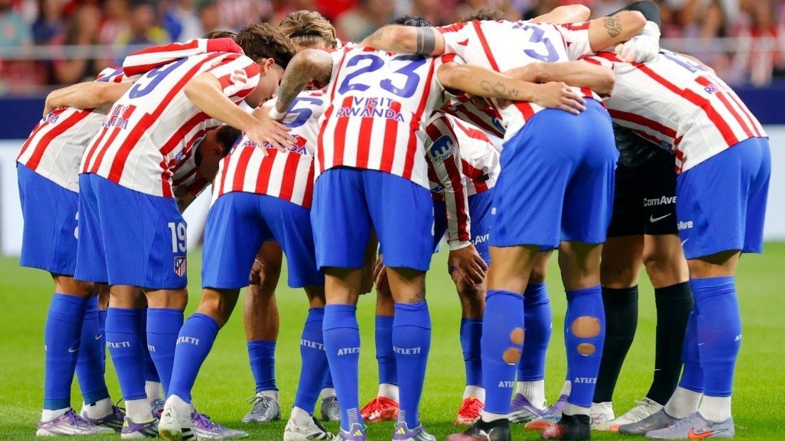 Los jugadores del Atleti antes de un partido.