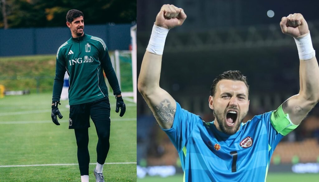 Courtois y Dimitrievski previo al Bélgica - Macedonia