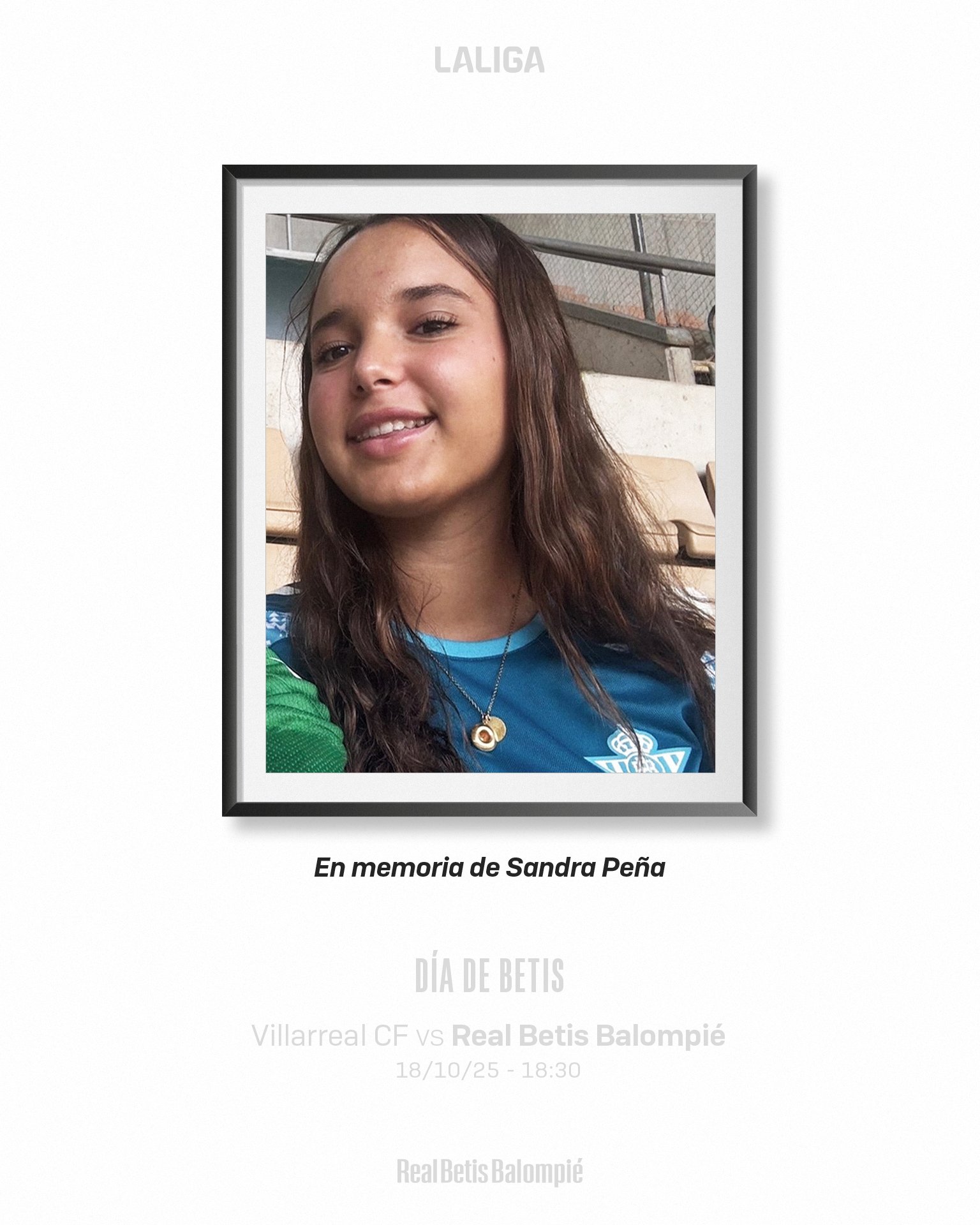 La imagen de Sandra Peña compartida por el Betis.