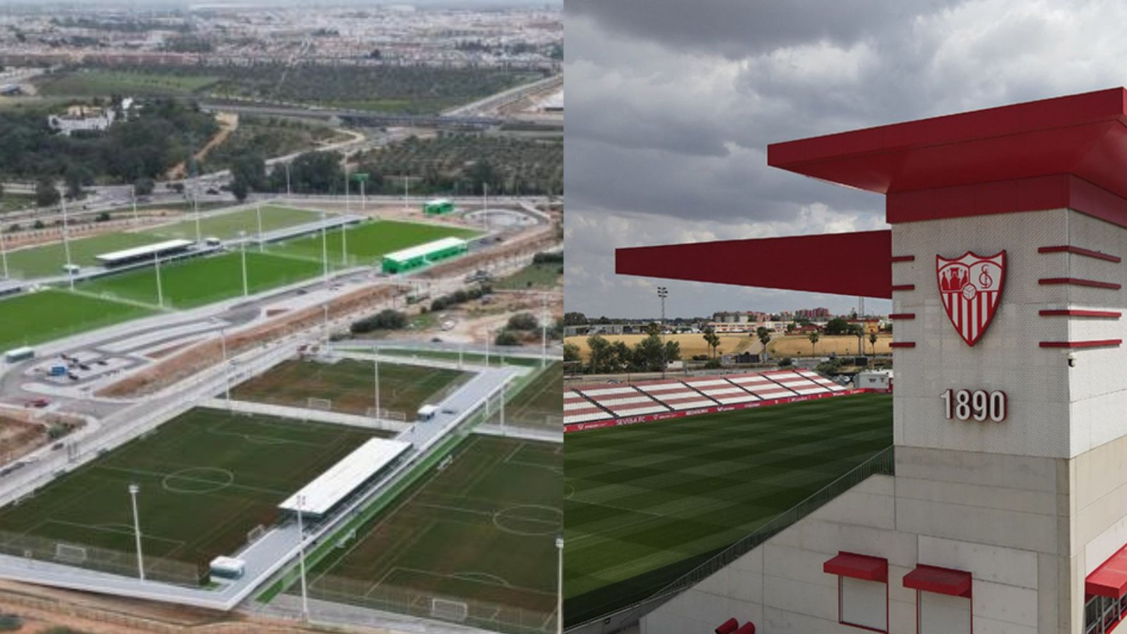 Las ciudades deportivas de Betis y Sevilla.