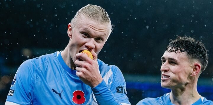 Haaland y Foden celebrando