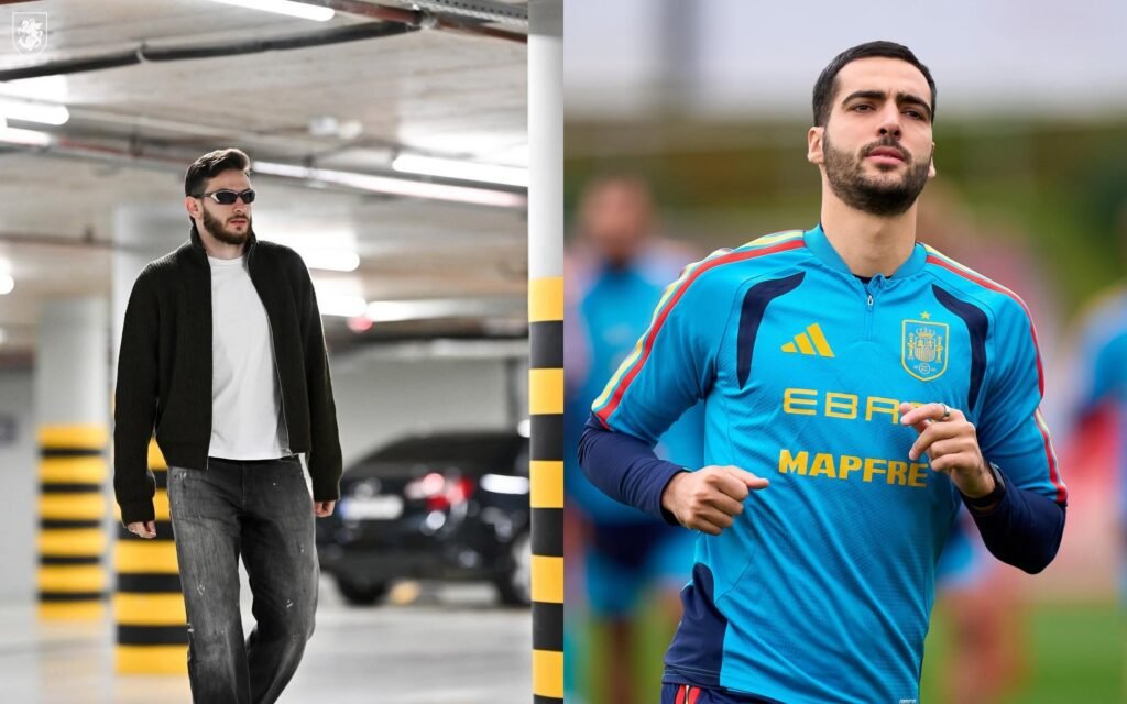 Kvaratskhelia y Mikel Merino previo al Georgia- España