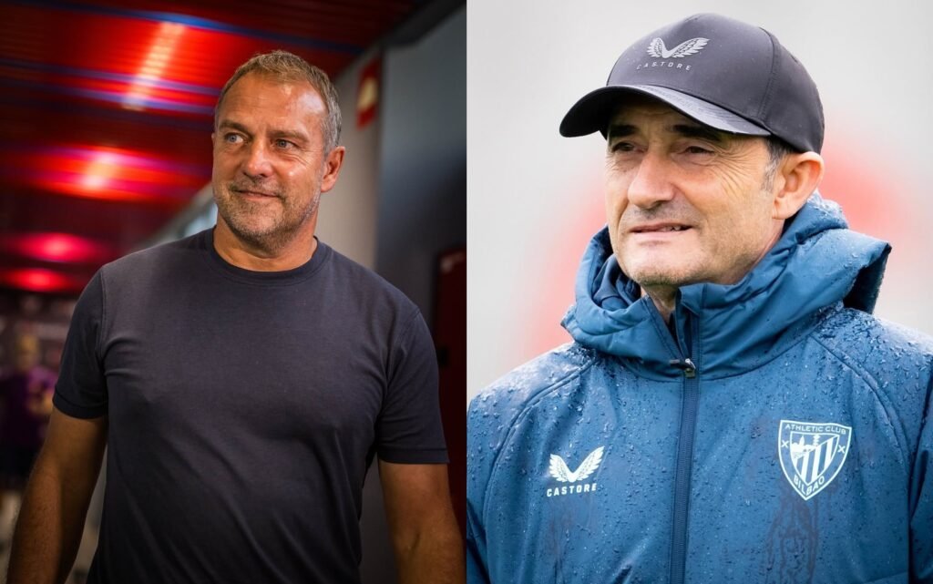 Flick y Valverde, entrenadores del Barcelona y del Athletic Club